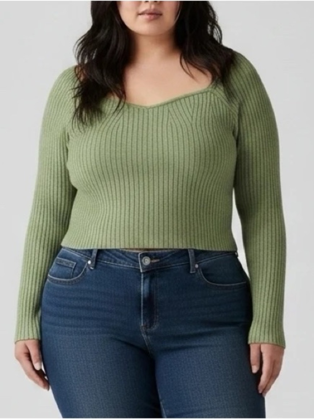 Wild Fable Chartreuse Green Cropped Sweater